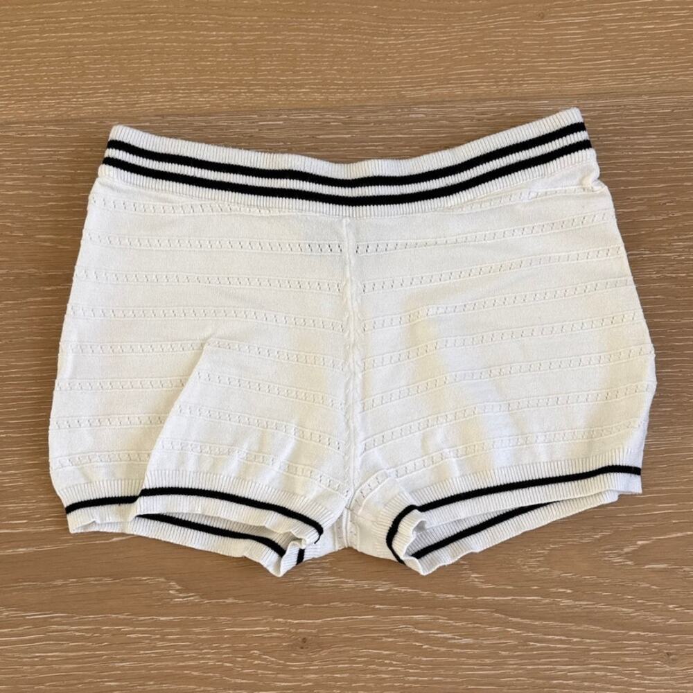 All The Ways Knit Shorts Pointelle Jillian Size S White Black